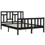 Bed frame with black solid wood headboard 120x200 cm by vidaXL, Beds and slatted bases - Ref: Foro24-3193140, Price: 170,45 €...