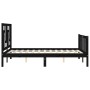 Bed frame with black solid wood headboard 120x200 cm by vidaXL, Beds and slatted bases - Ref: Foro24-3193140, Price: 170,45 €...