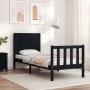 Single bed frame with black solid wood headboard by vidaXL, Beds and slatted bases - Ref: Foro24-3192910, Price: 113,70 €, Di...