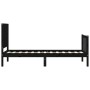 Single bed frame with black solid wood headboard by vidaXL, Beds and slatted bases - Ref: Foro24-3192910, Price: 113,70 €, Di...