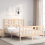 Estructura de cama de matrimonio con cabecero madera maciza de vidaXL, Camas y somieres - Ref: Foro24-3193046, Precio: 114,18...