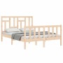 Bed frame with solid wood headboard 120x200 cm by vidaXL, Beds and slatted bases - Ref: Foro24-3193136, Price: 115,19 €, Disc...