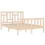 Bed frame with solid wood headboard 120x200 cm by vidaXL, Beds and slatted bases - Ref: Foro24-3193136, Price: 115,19 €, Disc...