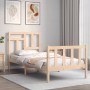 Bed frame with solid wood headboard 90x200 cm by vidaXL, Beds and slatted bases - Ref: Foro24-3193126, Price: 90,83 €, Discou...