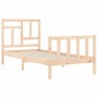 Bed frame with solid wood headboard 90x200 cm by vidaXL, Beds and slatted bases - Ref: Foro24-3193126, Price: 90,83 €, Discou...