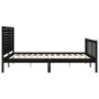 Estructura cama de matrimonio con cabecero madera maciza negro de vidaXL, Camas y somieres - Ref: Foro24-3193215, Precio: 228...