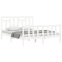 Estructura de cama con cabecero madera maciza blanco 160x200 cm de vidaXL, Camas y somieres - Ref: Foro24-3193152, Precio: 15...