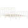 Estructura de cama con cabecero madera maciza blanco 160x200 cm de vidaXL, Camas y somieres - Ref: Foro24-3193152, Precio: 15...