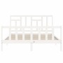 Estructura de cama con cabecero madera maciza blanco 160x200 cm de vidaXL, Camas y somieres - Ref: Foro24-3193152, Precio: 15...