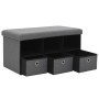 Dark Gray Faux Linen Folding Storage Bench by vidaXL, Benches for halls and storage - Ref: Foro24-247093, Price: 45,23 €, Dis...