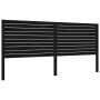 Bed frame with black solid wood headboard 200x200 cm by vidaXL, Beds and slatted bases - Ref: Foro24-3193230, Price: 222,99 €...