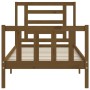 Estructura de cama con cabecero madera maciza marrón miel de vidaXL, Camas y somieres - Ref: Foro24-3192849, Precio: 138,99 €...