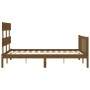 Estructura cama cabecero madera maciza marrón miel 120x200 cm de vidaXL, Camas y somieres - Ref: Foro24-3193269, Precio: 125,...