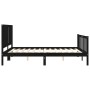 Double bed frame with black solid wood headboard by vidaXL, Beds and slatted bases - Ref: Foro24-3192955, Price: 190,99 €, Di...