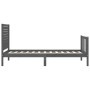 Estructura de cama con cabecero madera maciza gris 100x200 cm de vidaXL, Camas y somieres - Ref: Foro24-3193198, Precio: 132,...