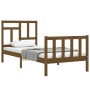 Honey brown solid wood bed frame with headboard by vidaXL, Beds and slatted bases - Ref: Foro24-3193109, Price: 137,11 €, Dis...