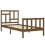 Honey brown solid wood bed frame with headboard by vidaXL, Beds and slatted bases - Ref: Foro24-3193109, Price: 137,11 €, Dis...