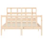 Estructura de cama con cabecero madera maciza 120x200 cm de vidaXL, Camas y somieres - Ref: Foro24-3193006, Precio: 114,99 €,...