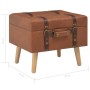 Storage stool 40 cm tan brown synthetic leather by vidaXL, Benches for halls and storage - Ref: Foro24-247530, Price: 58,98 €...