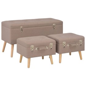 Storage stools 3 pieces brown fabric by vidaXL, Benches for halls and storage - Ref: Foro24-247525, Price: 137,49 €, Discount: %