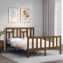 Honey brown solid wood bed frame and headboard 140x200 cm by vidaXL, Beds and slatted bases - Ref: Foro24-3193144, Price: 151...