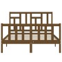 Honey brown solid wood bed frame and headboard 140x200 cm by vidaXL, Beds and slatted bases - Ref: Foro24-3193144, Price: 151...