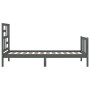 Estructura de cama con cabecero madera maciza gris 90x200 cm de vidaXL, Camas y somieres - Ref: Foro24-3193063, Precio: 113,6...