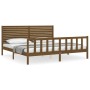 Estructura cama y cabecero madera maciza marrón miel 200x200 cm de vidaXL, Camas y somieres - Ref: Foro24-3193229, Precio: 21...