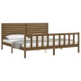 Honey brown solid wood bed frame and headboard 200x200 cm by vidaXL, Beds and slatted bases - Ref: Foro24-3193229, Price: 215...