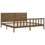 Estructura cama y cabecero madera maciza marrón miel 200x200 cm de vidaXL, Camas y somieres - Ref: Foro24-3193229, Precio: 21...