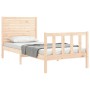 Estructura de cama con cabecero madera maciza de vidaXL, Camas y somieres - Ref: Foro24-3193171, Precio: 108,36 €, Descuento: %