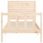 Estructura de cama con cabecero madera maciza de vidaXL, Camas y somieres - Ref: Foro24-3193171, Precio: 108,36 €, Descuento: %