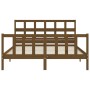 Double bed frame with honey brown wooden headboard by vidaXL, Beds and slatted bases - Ref: Foro24-3193019, Price: 154,50 €, ...