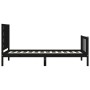 Bed frame with black solid wood headboard 100x200 cm by vidaXL, Beds and slatted bases - Ref: Foro24-3192810, Price: 149,96 €...