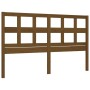 Double bed frame with honey brown wooden headboard by vidaXL, Beds and slatted bases - Ref: Foro24-3193019, Price: 154,50 €, ...