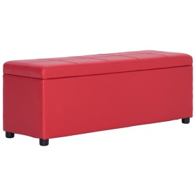 Bench with storage space 116 cm red synthetic leather by vidaXL, Benches for halls and storage - Ref: Foro24-281314, Price: 1...