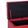 Banco con espacio de almacenaje 116 cm cuero sintético rojo de vidaXL, Bancos para recibidores y almacenamiento - Ref: Foro24...