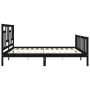 Estructura cama de matrimonio con cabecero madera maciza negro de vidaXL, Camas y somieres - Ref: Foro24-3193160, Precio: 192...