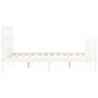 White solid wood bed frame with headboard 140x200 cm by vidaXL, Beds and slatted bases - Ref: Foro24-3193012, Price: 142,20 €...