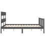 Double bed frame with gray solid wood headboard by vidaXL, Beds and slatted bases - Ref: Foro24-3193278, Price: 157,01 €, Dis...