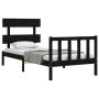 Estructura de cama con cabecero madera maciza negro 100x200 cm de vidaXL, Camas y somieres - Ref: Foro24-3193265, Precio: 131...