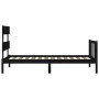 Estructura de cama con cabecero madera maciza negro 100x200 cm de vidaXL, Camas y somieres - Ref: Foro24-3193265, Precio: 131...