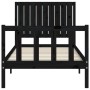 Black solid wood bed frame with headboard by vidaXL, Beds and slatted bases - Ref: Foro24-3192915, Price: 133,99 €, Discount: %