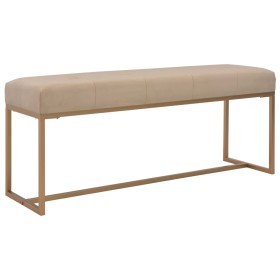 Banco 120 cm terciopelo beige de vidaXL, Bancos para recibidores y almacenamiento - Ref: Foro24-247564, Precio: 151,81 €, Des...