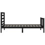 Black solid wood bed frame with headboard by vidaXL, Beds and slatted bases - Ref: Foro24-3192850, Price: 126,99 €, Discount: %