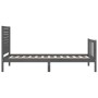 Estructura de cama con cabecero madera maciza gris de vidaXL, Camas y somieres - Ref: Foro24-3193173, Precio: 113,06 €, Descu...