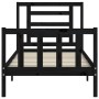 Bed frame with black solid wood headboard 90x200 cm by vidaXL, Beds and slatted bases - Ref: Foro24-3192870, Price: 138,13 €,...