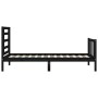 Bed frame with black solid wood headboard 90x200 cm by vidaXL, Beds and slatted bases - Ref: Foro24-3192870, Price: 138,13 €,...