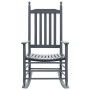 Mecedora con asiento curvo madera de álamo gris de vidaXL, Sillas de jardín - Ref: Foro24-45698, Precio: 107,99 €, Descuento: %