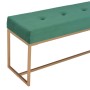 Banco 120 cm terciopelo verde de vidaXL, Bancos para recibidores y almacenamiento - Ref: Foro24-247560, Precio: 137,99 €, Des...